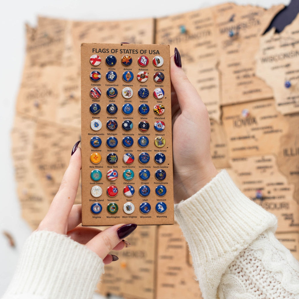 Wooden 3d Map of USA - Gold - SJB-DIAMOND ELITES
