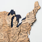 Wooden 3d Map of USA - Gold - SJB-DIAMOND ELITES