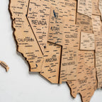 Wooden 3d Map of USA - Gold - SJB-DIAMOND ELITES