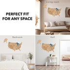 Wooden 3d Map of USA - Gold - SJB-DIAMOND ELITES