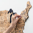 Wooden 3d Map of USA - Gold - SJB-DIAMOND ELITES