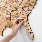 Wooden 3d Map of USA - Gold - SJB-DIAMOND ELITES