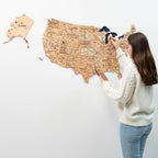 Wooden 3d Map of USA - Gold - SJB-DIAMOND ELITES