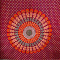 Maroon Peacock Mandala Tapestry Cotton Wall Throw Decor