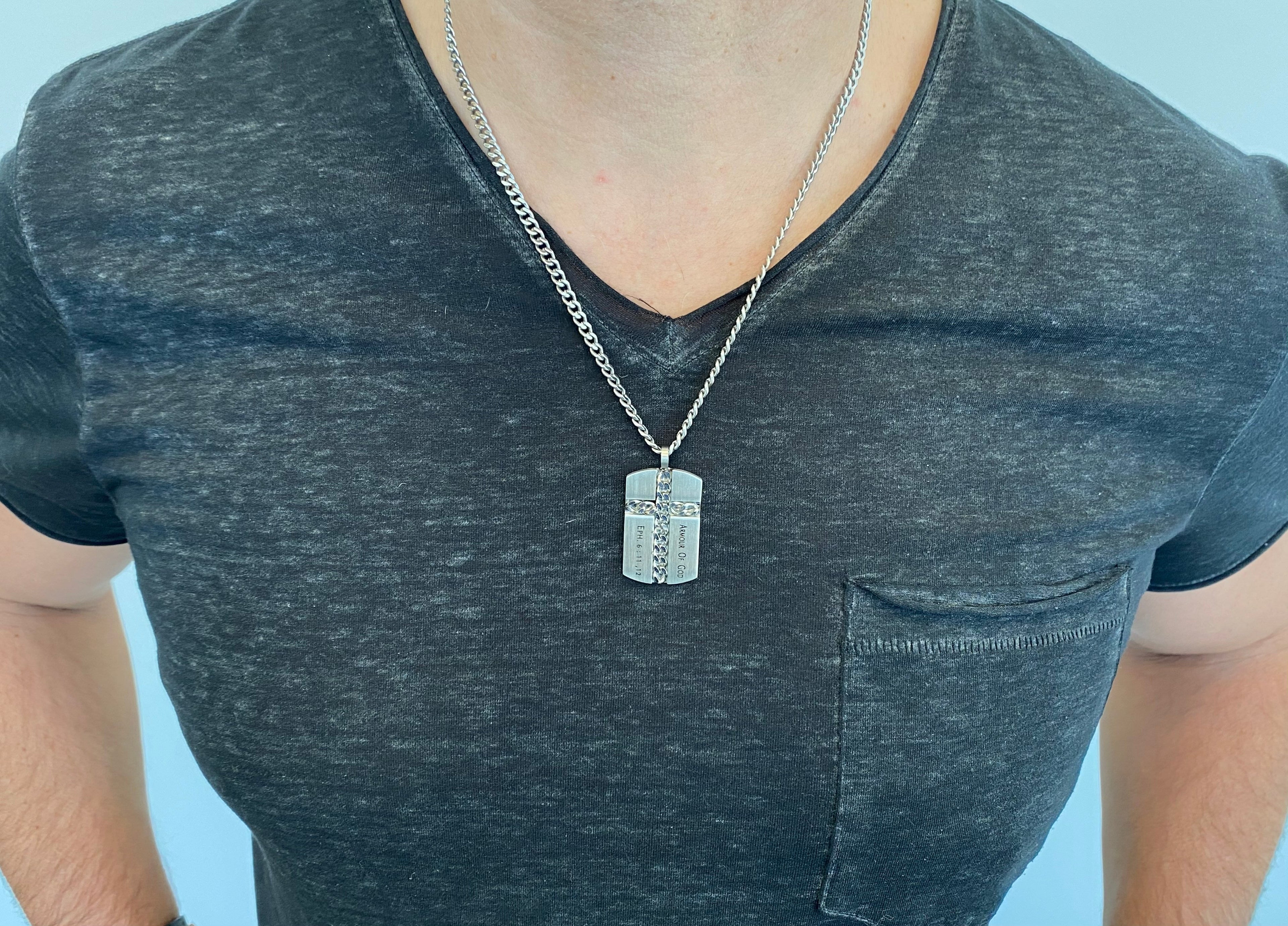 Silver Chain Cross Necklace KingdomWear