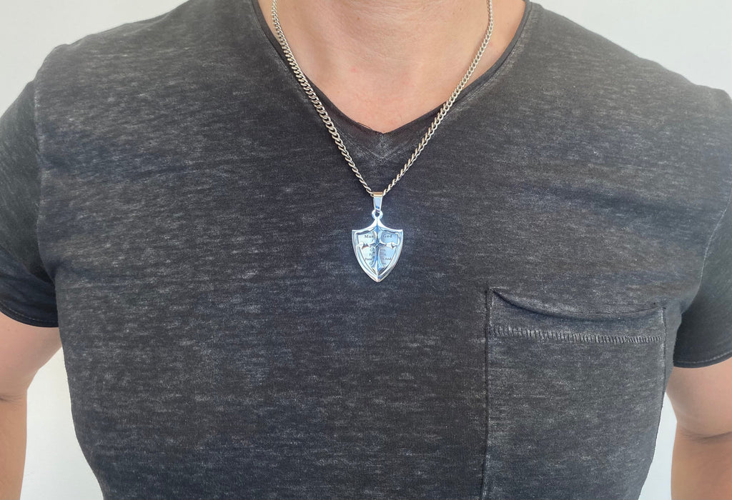 Two Piece Shield Cross Necklace KingdomWear