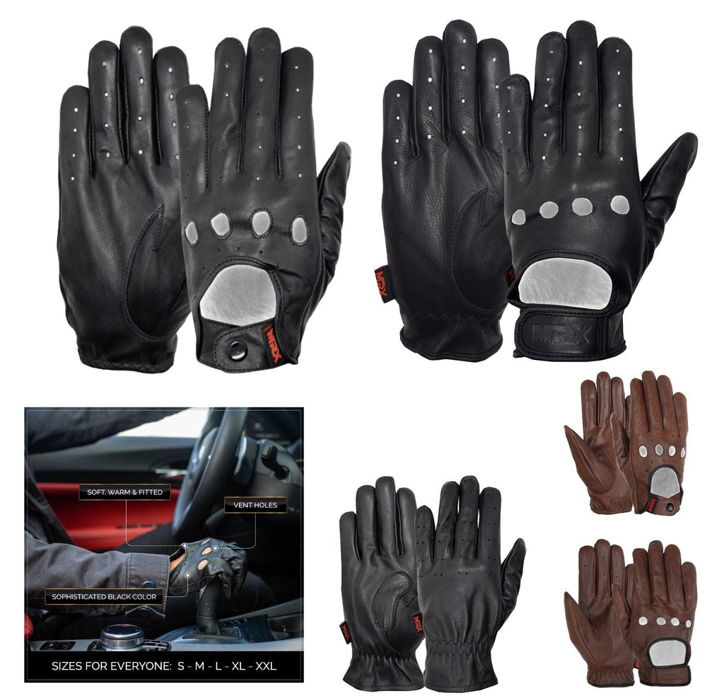 MRX Driving Gloves Basic Soft Cofferse Outdoor Glove Goat Leather Full Finger MRX Products