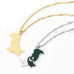 Pakistan Map and Flag Pendant Necklaces Lootquake LLC