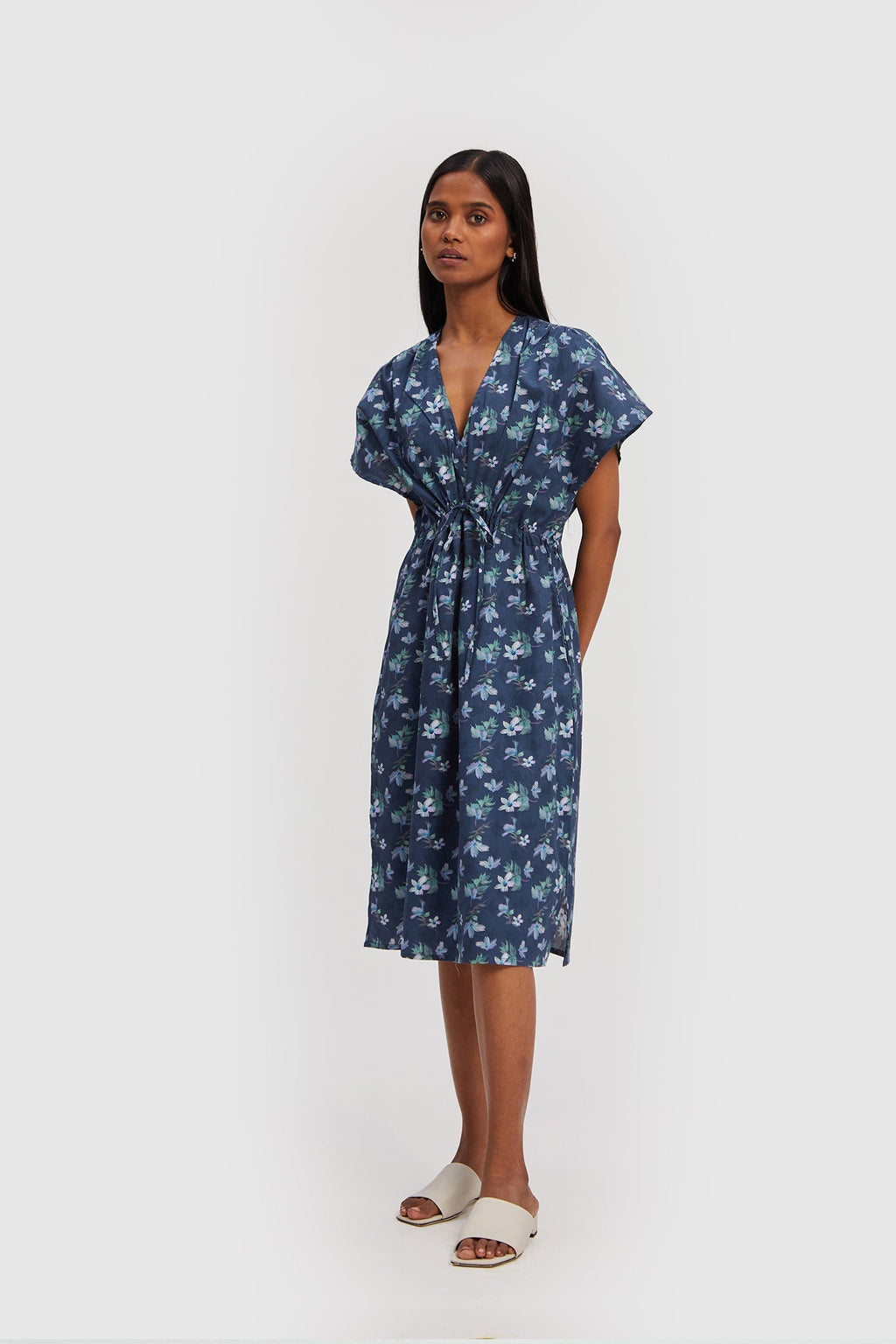 Midnight Gathered Dress Purplish Diva