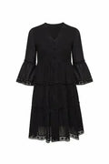 MIKA Black Mini Dress | Boho Peasant Style | Femstylo