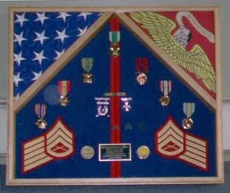 Military Flag Case For 2 Flags and Certificate Display Case The Military Gift Store