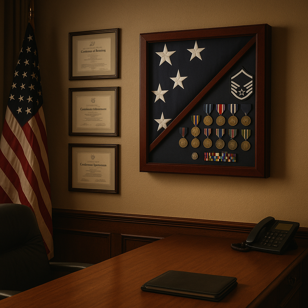 Flag And medal Display case, award and flag case The Military Gift Store