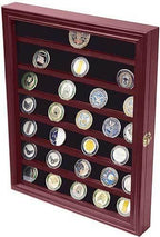 Military Challenge Coin Display Case Cabinet Rack Holder with Door The Military Gift Store