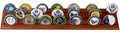 Flag Connections Military Challenge Coin Holder Stand. 3 Rows Walnut Wood Coin Holder Stand The Military Gift Store