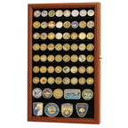 Large Military Challenge Coin Display Case Cabinet Holders Rack 98% UV - Lockable The Military Gift Store