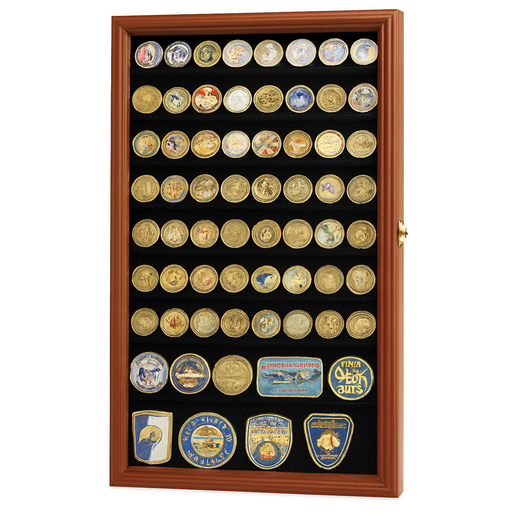 Large Military Challenge Coin Display Case Cabinet Holders Rack 98% UV - Lockable The Military Gift Store
