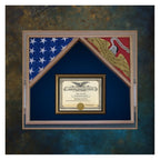 Military Flag Case For 2 Flags and Certificate Display Case, 2 flags 3'x5' each The Military Gift Store