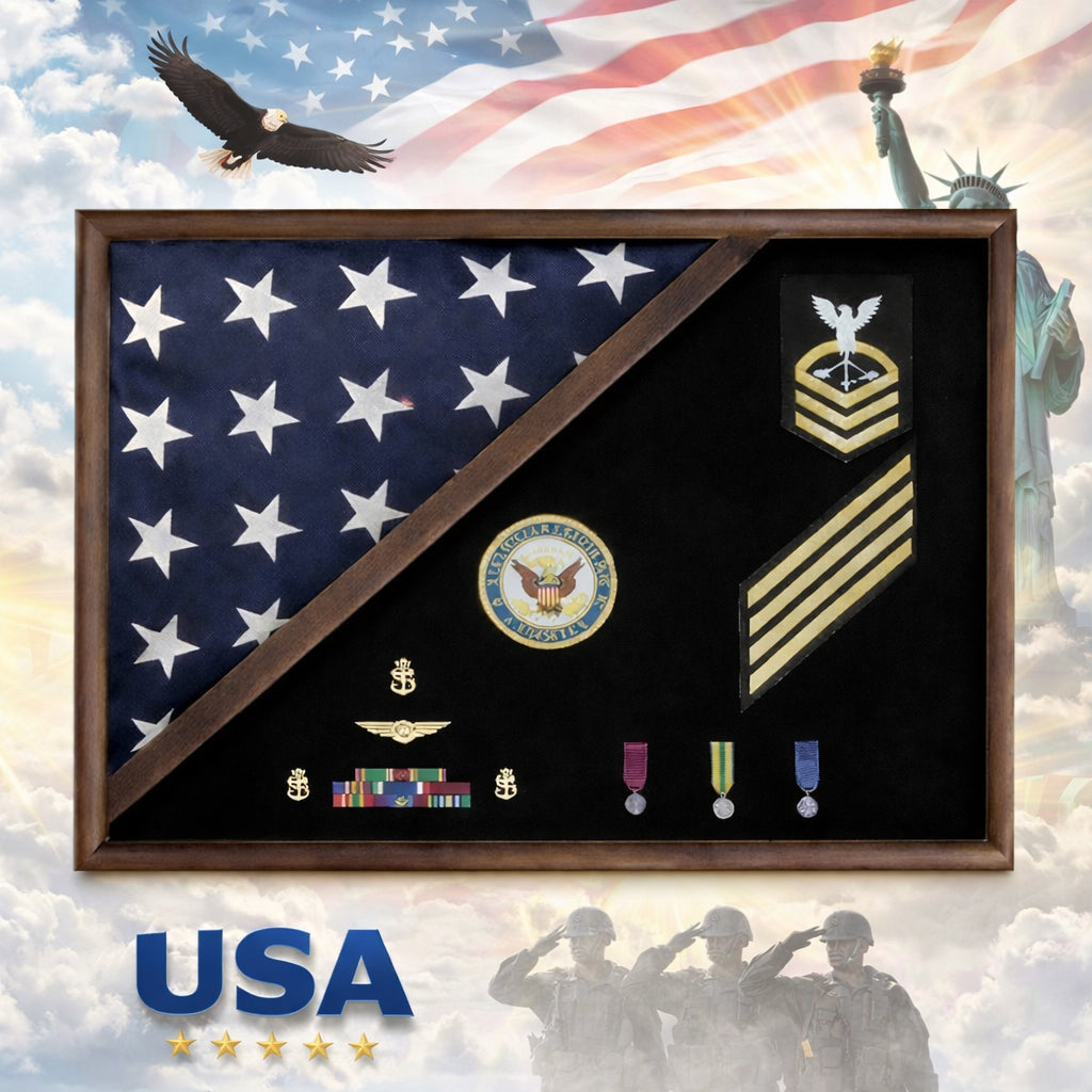 MEMORIAL FLAG CASE - FOLDED CORNER. The Military Gift Store