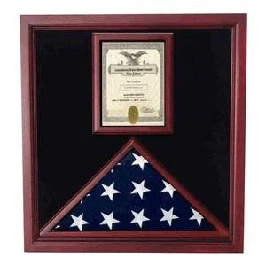 Flag and Document Case - Vertical 8 1/2 x 11 Document, hold a USA 3' x 5' flag The Military Gift Store