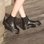 Minimalist Front Lace-up Combat Boots 5Cm Chunky Heel Platform Women Boots British Style Thick Sole Increase Height Casual Boots - SJB-DIAMOND ELITES