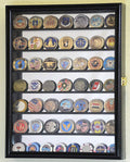 Mirrored Back Military Challenge Coin Display Case Cabinet Holders Rack w/UV Protection The Military Gift Store