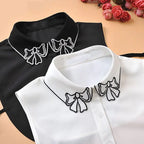 Embroidery Fake Women Collar Shirt Pi-Mart