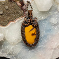Mookaite Jasper Wire Wrap Crystal Pendant - Yellow Tones - SJB-DIAMOND ELITES