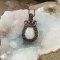 Moonstone Teardrop Wire Wrap Crystal Pendant - SJB-DIAMOND ELITES