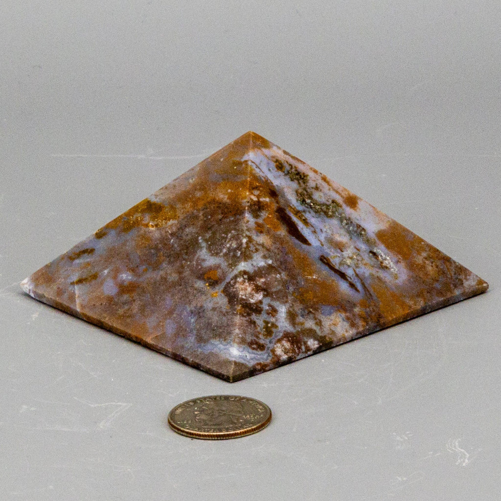 Moss Agate Crystal Pyramid