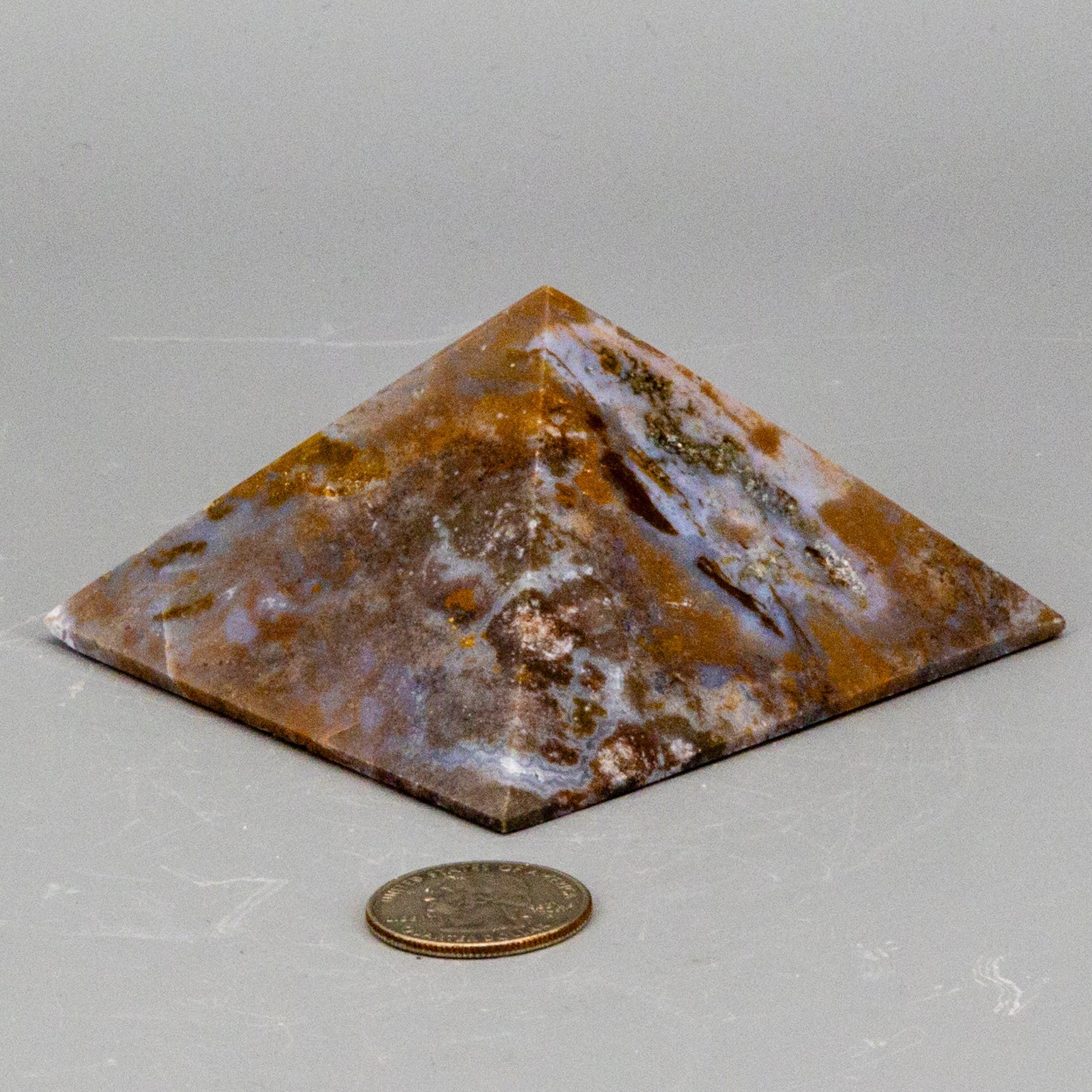 Moss Agate Crystal Pyramid