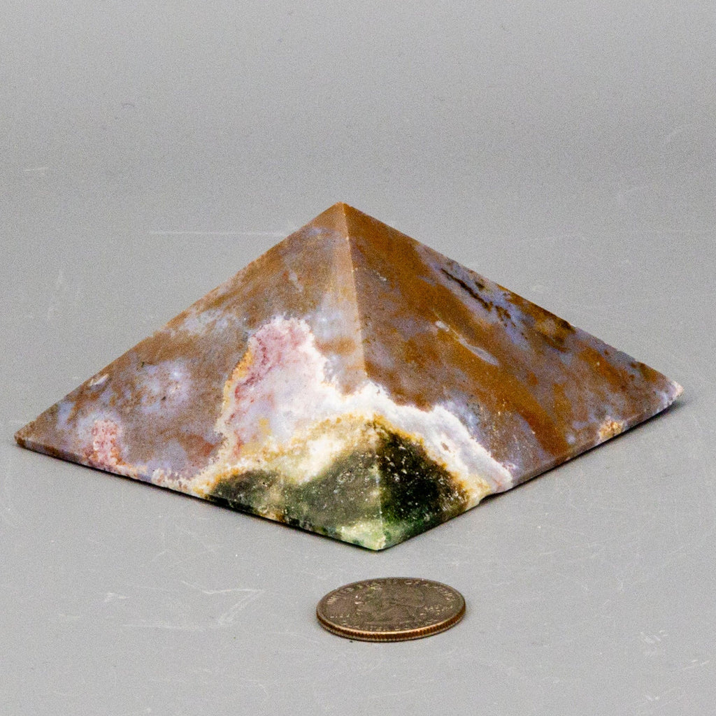 Moss Agate Crystal Pyramid