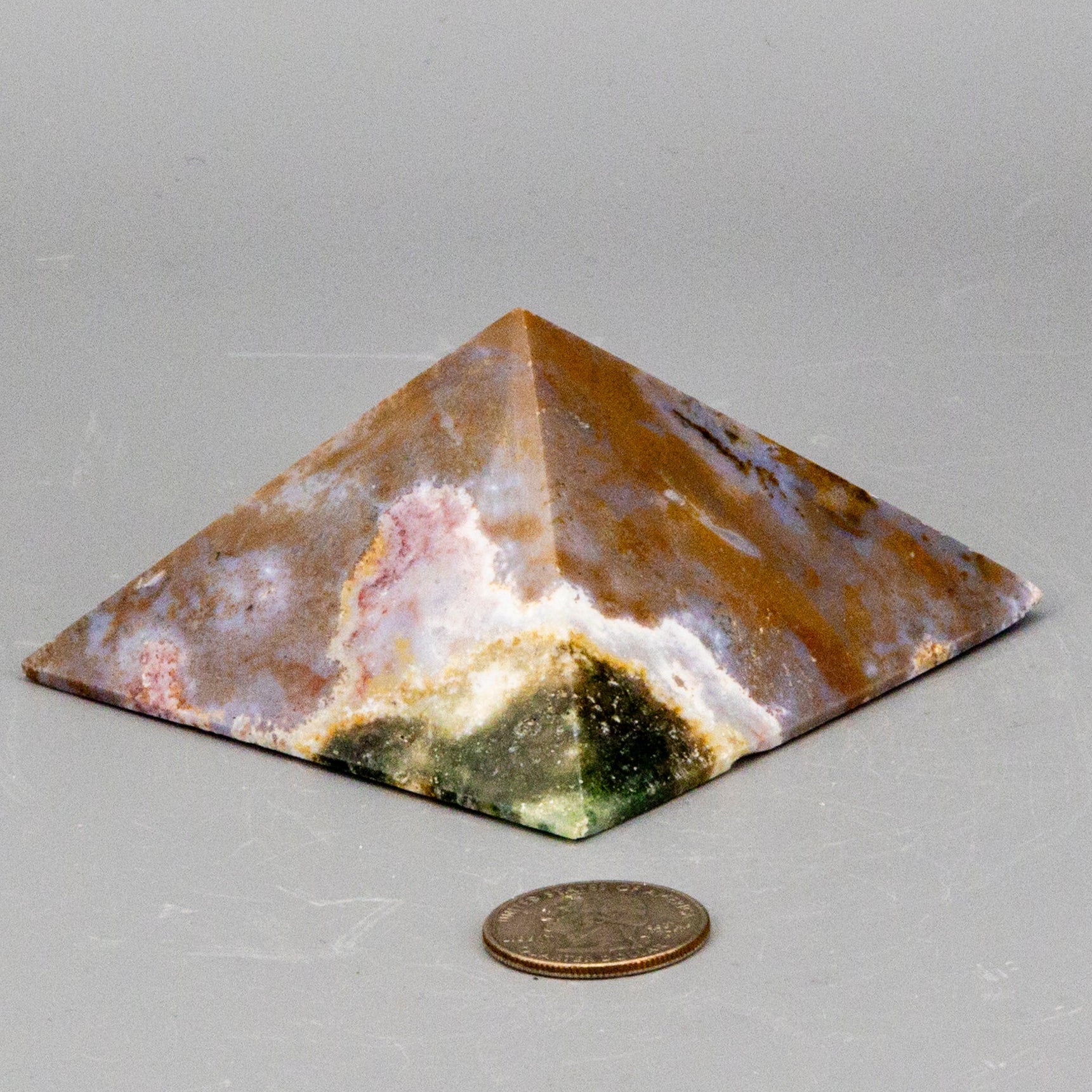 Moss Agate Crystal Pyramid
