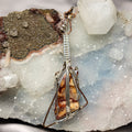 Moss Agate "Guitar" Wire Wrap Crystal Pendant #1 - SJB-DIAMOND ELITES