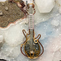 Moss Agate "Guitar" Wire Wrap Crystal Pendant #2 - SJB-DIAMOND ELITES