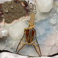 Moss Agate "Guitar" Wire Wrap Crystal Pendant #4 - SJB-DIAMOND ELITES