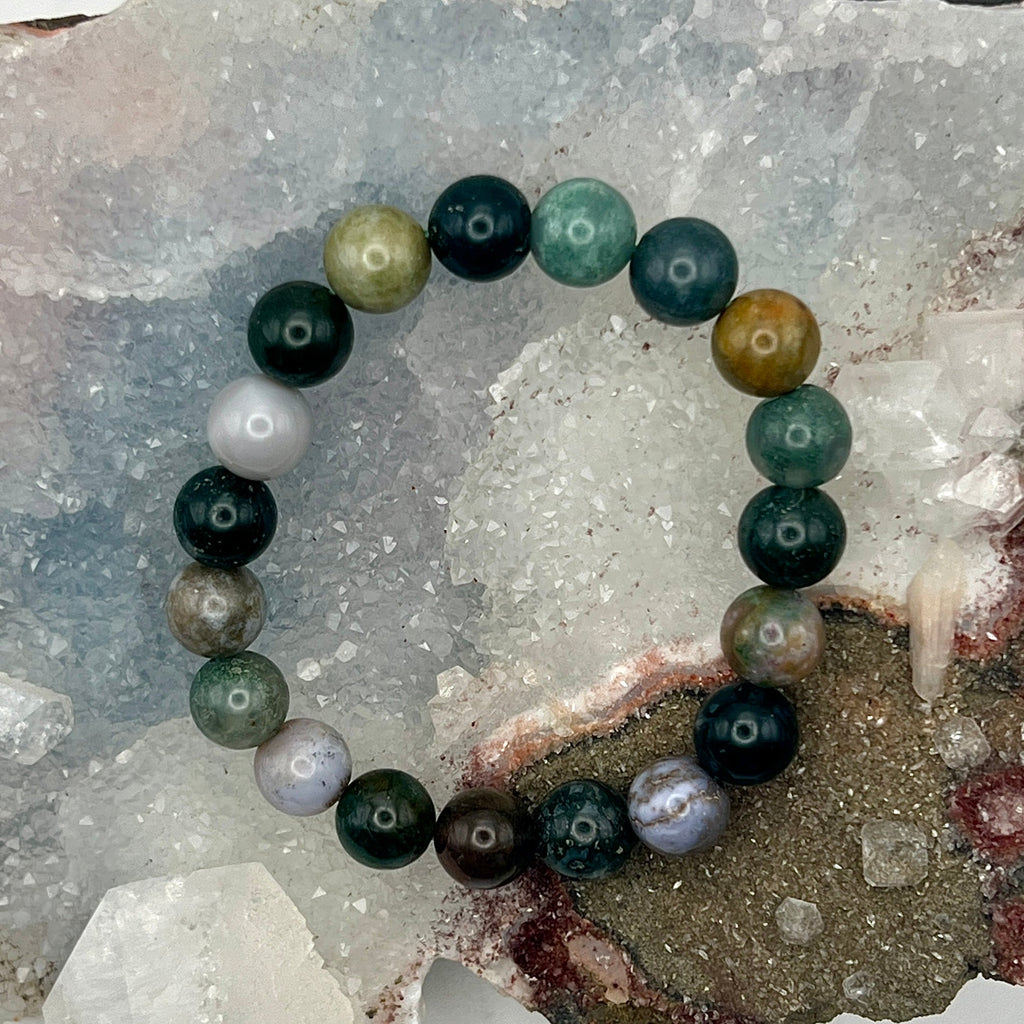 Moss Agate Stretch Bracelet - SJB-DIAMOND ELITES