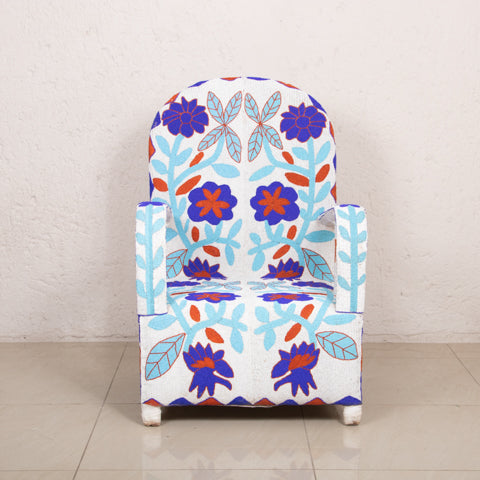 Yoruba Beaded Arm Chair Set of 2 | Blue Flowers Lootquake LLC