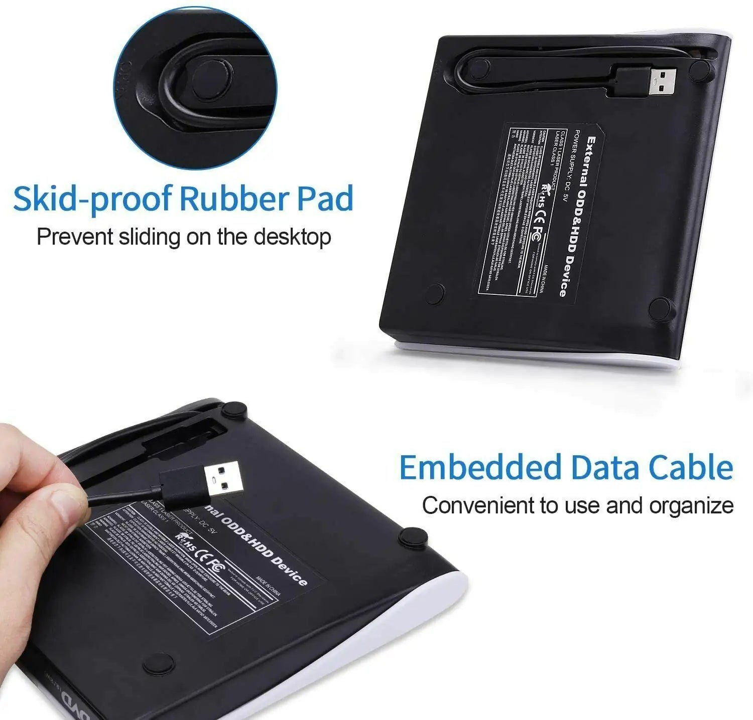 Slim External CD DVD Drive USB 3.0 Disc Player Burner Writer For Laptop PC Mac Pi-Mart
