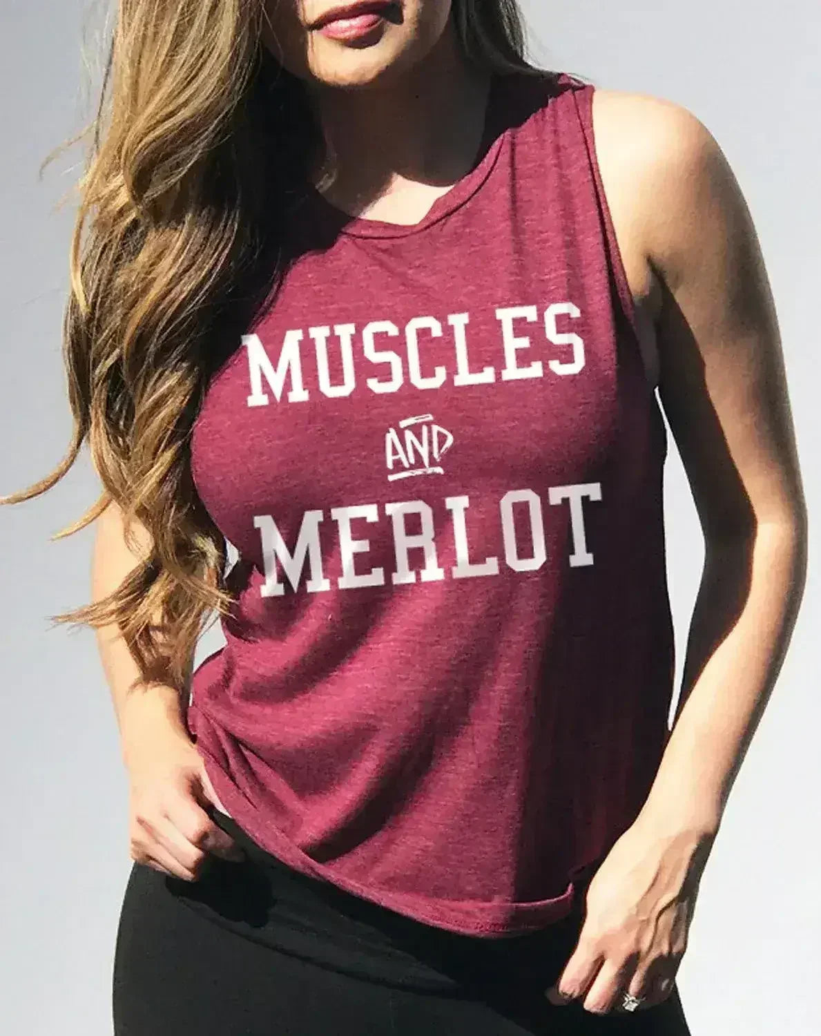 Muscles & Merlot Muscle Tank Top - SJB-DIAMOND ELITES