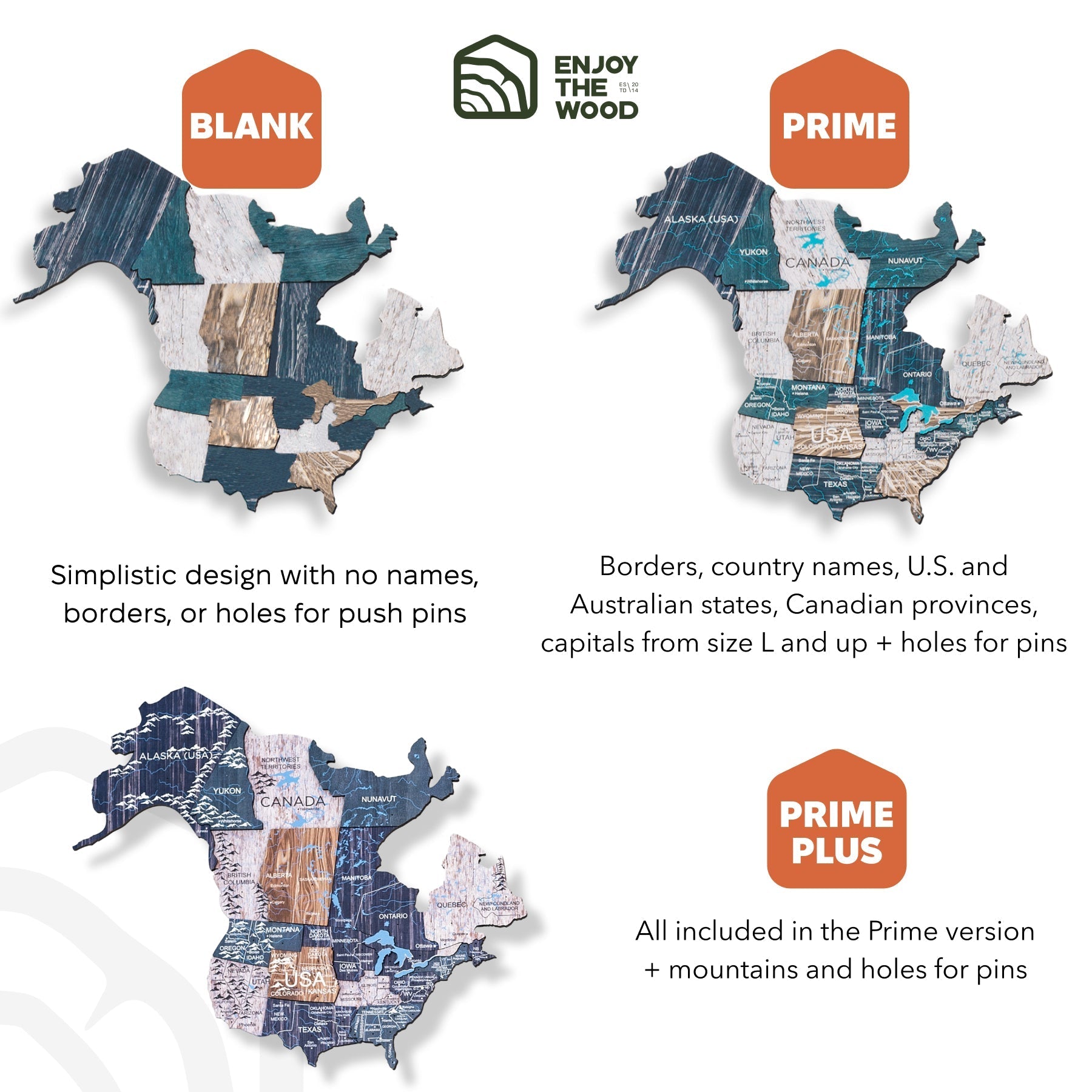 3D Wooden World Map Mystery Enjoy The Wood