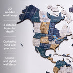 3D Wooden World Map Mystery Enjoy The Wood