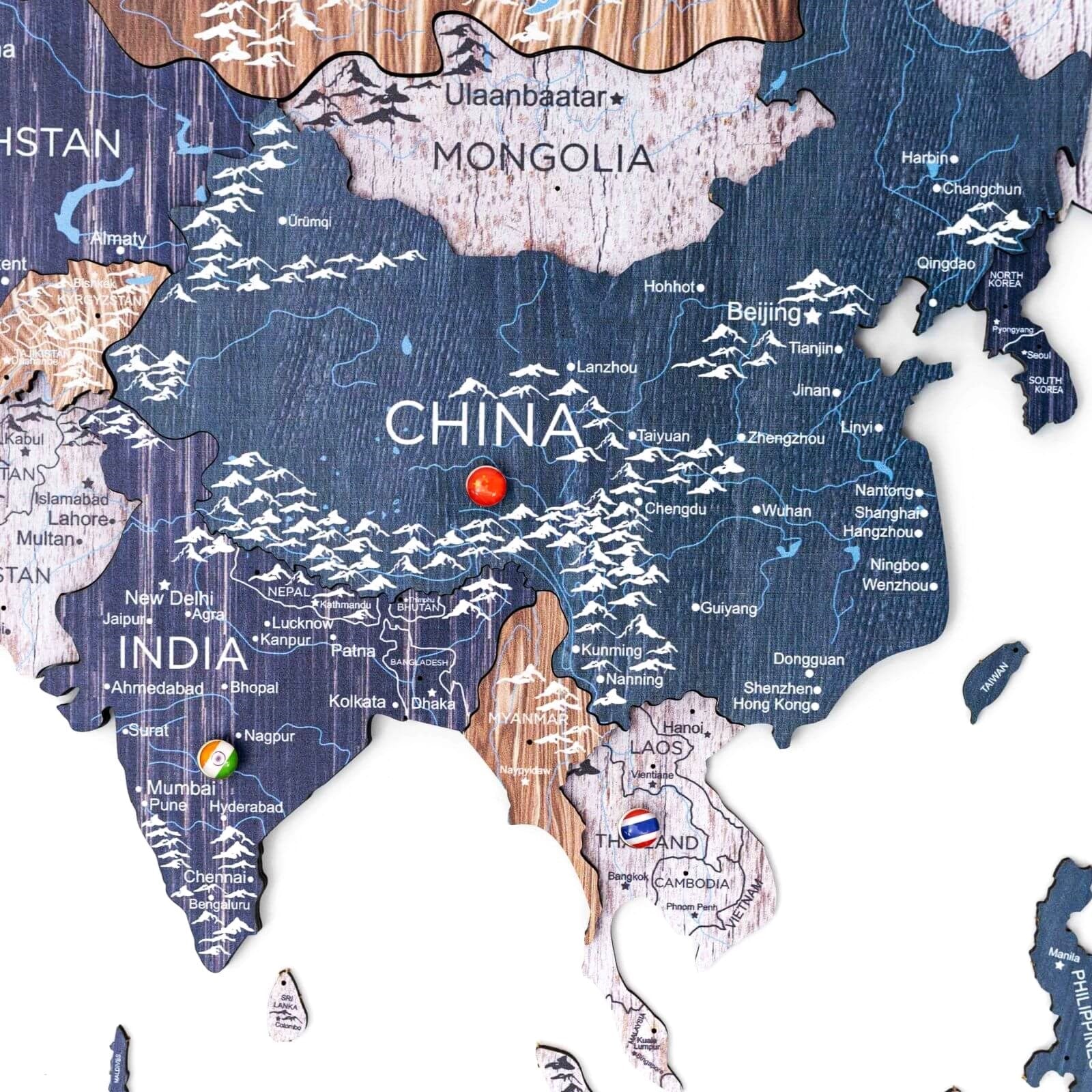 3D Wooden World Map Mystery Enjoy The Wood