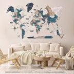 3D Luminous/Magnetic Colored Wooden World Map Mystery Enjoy The Wood