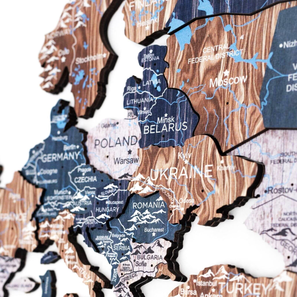 3D Wooden World Map Mystery Enjoy The Wood