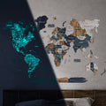 3D Luminous/Magnetic Colored Wooden World Map Mystery Enjoy The Wood