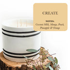 Luxury Large Striped Stone Designer Candle - Create Pi-Mart