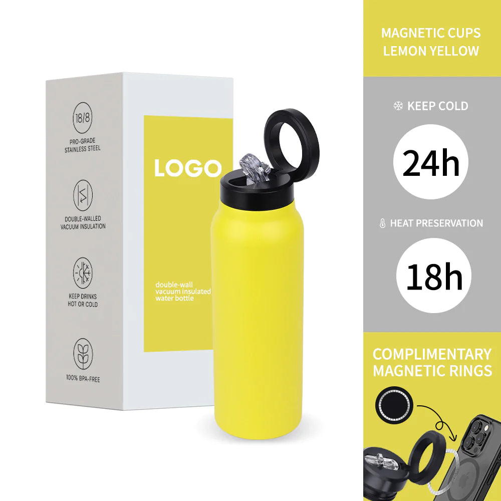 Stainless Steel Water Bottle With Lid Magnetic Pi-Mart