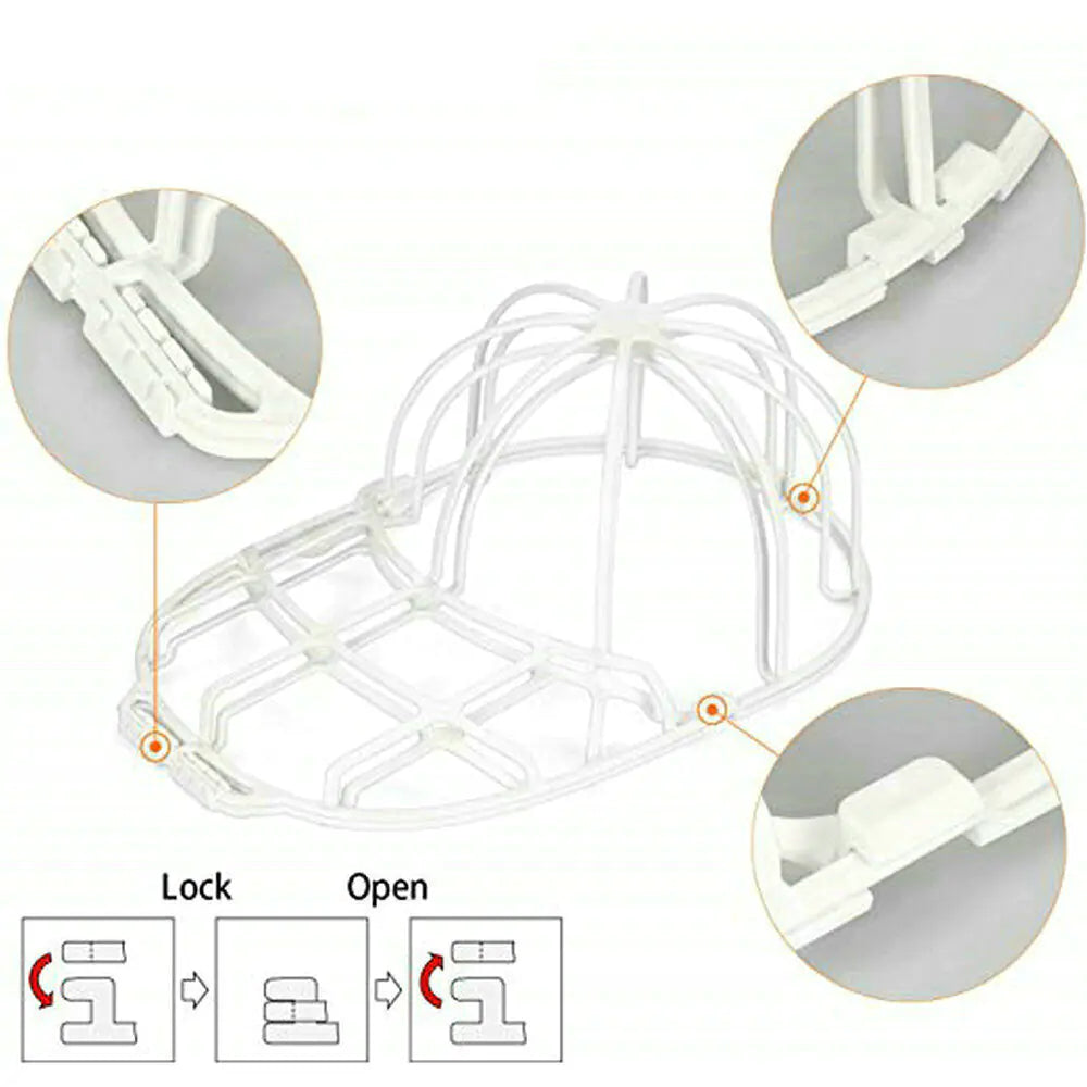 3 Pack Hat Washer Baseball Cap Cleaner Machine Washing Cage Holder Frame Net New Pi-Mart