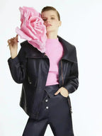 Wide Collar Coated Jacket