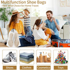 20 Pack Shoe Bags for Travel, 15.7" x 11.8" Clear Travel Shoe Bags for Packing, Large Waterproof Portable Drawstring Travel Shoe Storage Bag Travel Essentials Women for and Men Pi-Mart